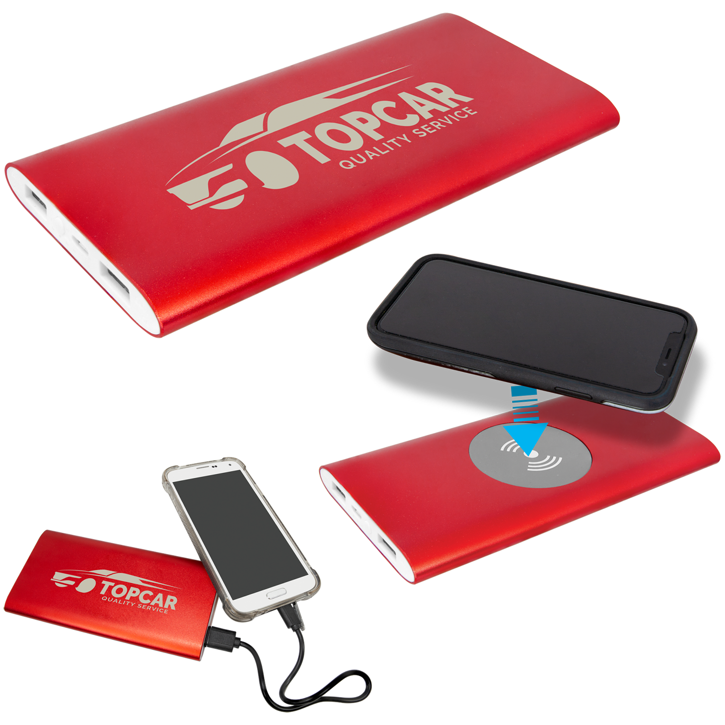 Custom Engraved Power Bank/Wireless Charger 8000MAH