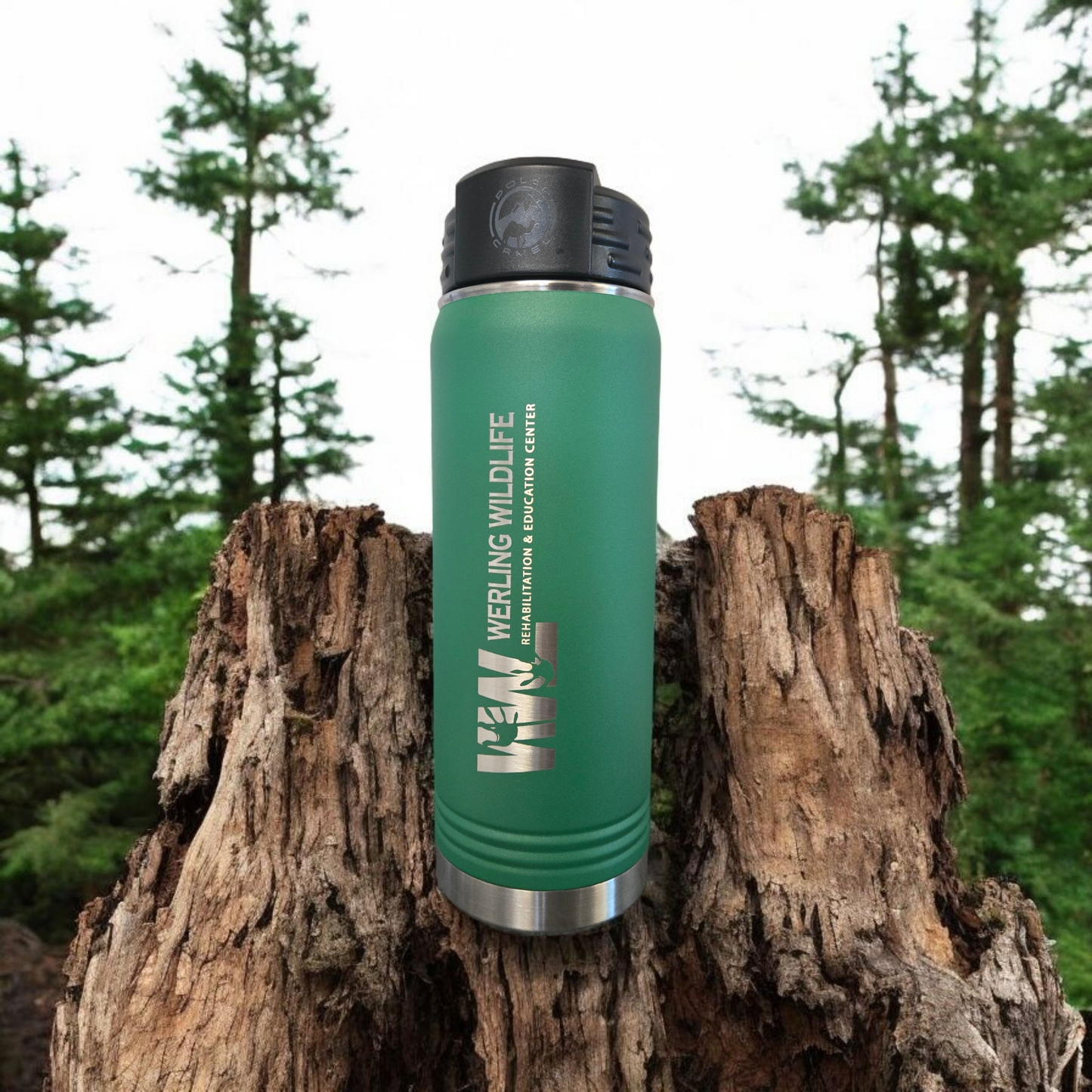 Werling Wildlife Rehabilitation 32oz Green Bottle